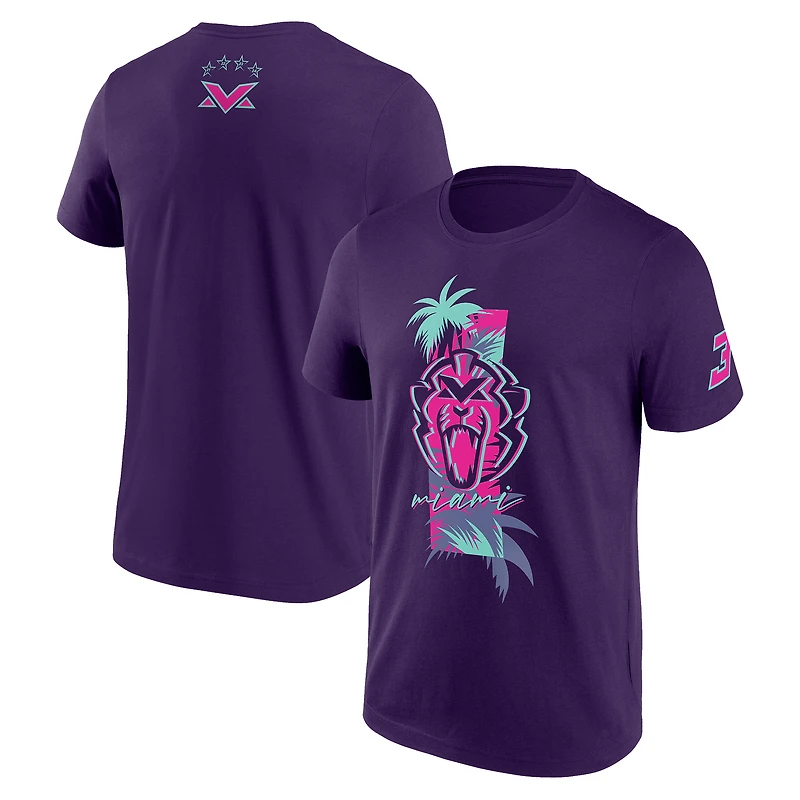 T-shirt graphique Fanatics blanc pour homme Max Verstappen Grand Prix de Miami 2026 « Libérez le lion »