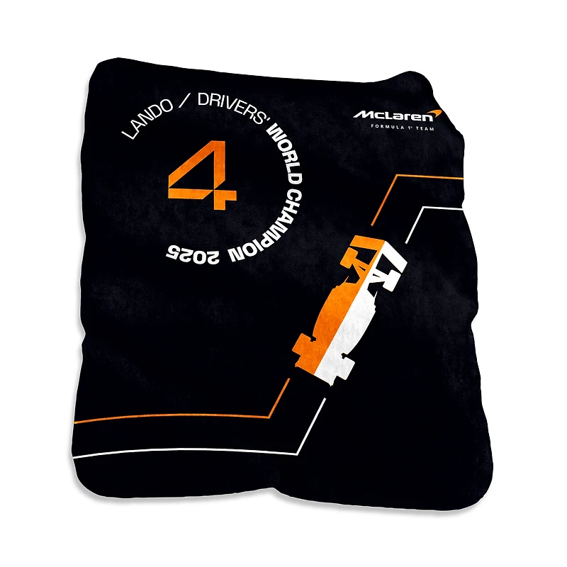 Lando Norris McLaren F1 Team 2025 Drivers' World Champion 50'' x 60'' Jersey Silk Touch Throw Plush Blanket