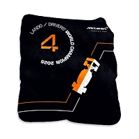 Lando Norris McLaren F1 Team 2025 Drivers' World Champion 50'' x 60'' Jersey Silk Touch Throw Plush Blanket