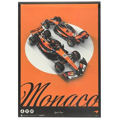 Équipe McLaren de Formule 1 | Livrée Monaco 2025 | Affiche