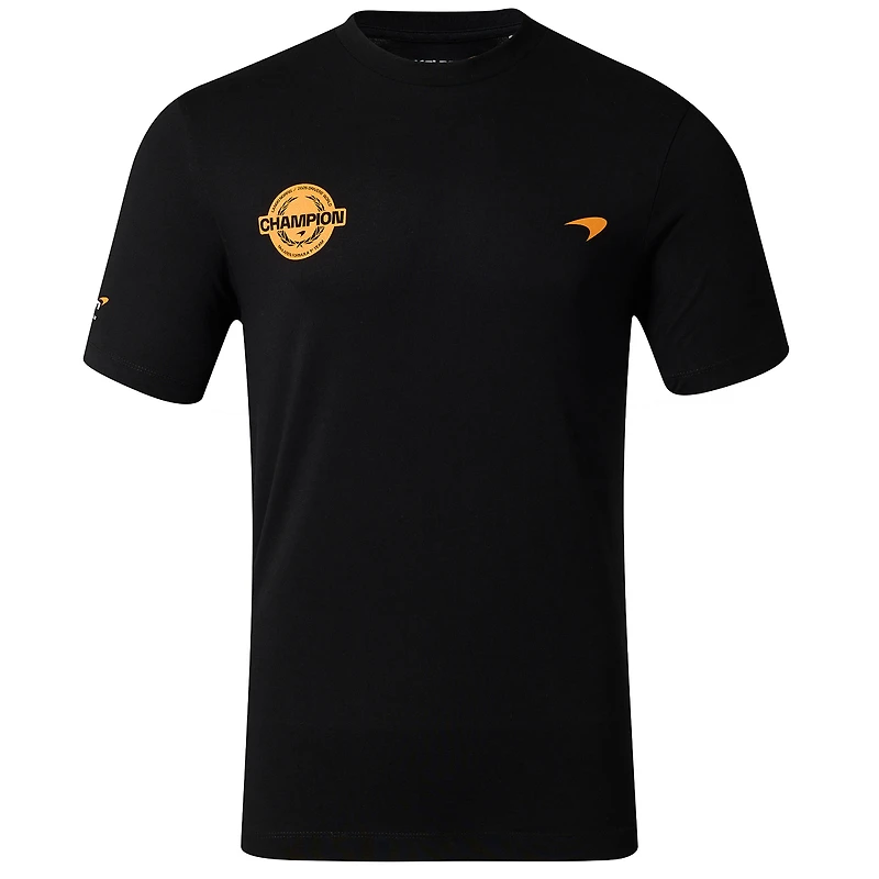 Men's Castore Lando Norris Black McLaren F1 Team 2025 Drivers' World Champion Driver T-Shirt