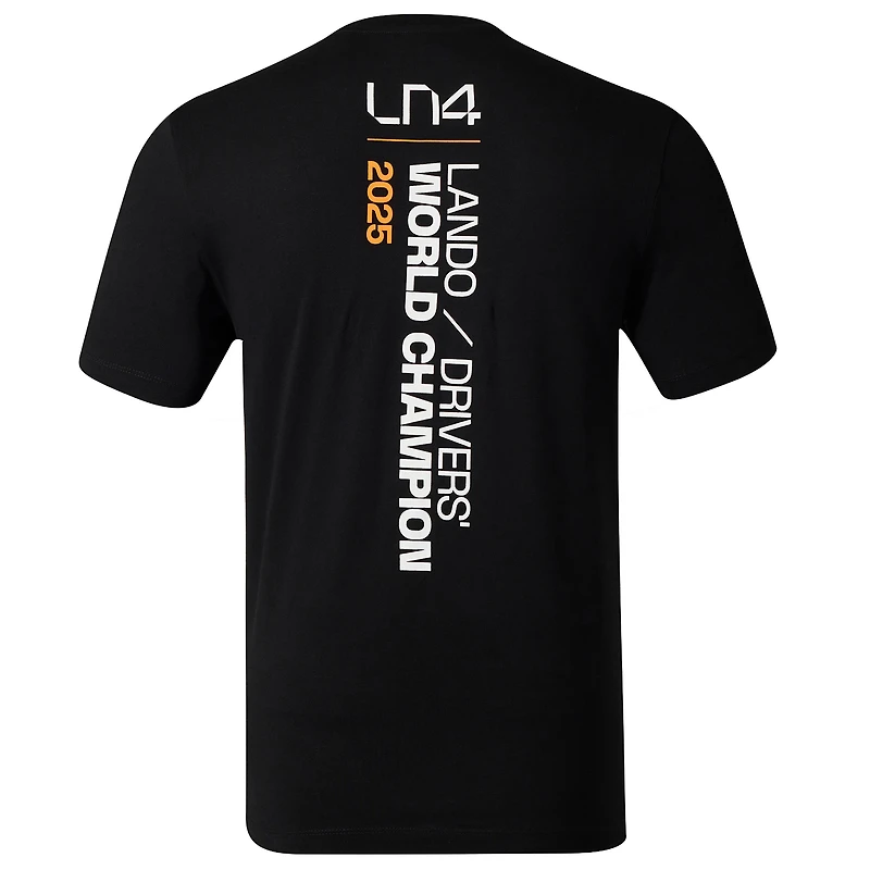 Men's Castore Lando Norris Black McLaren F1 Team 2025 Drivers' World Champion Driver T-Shirt