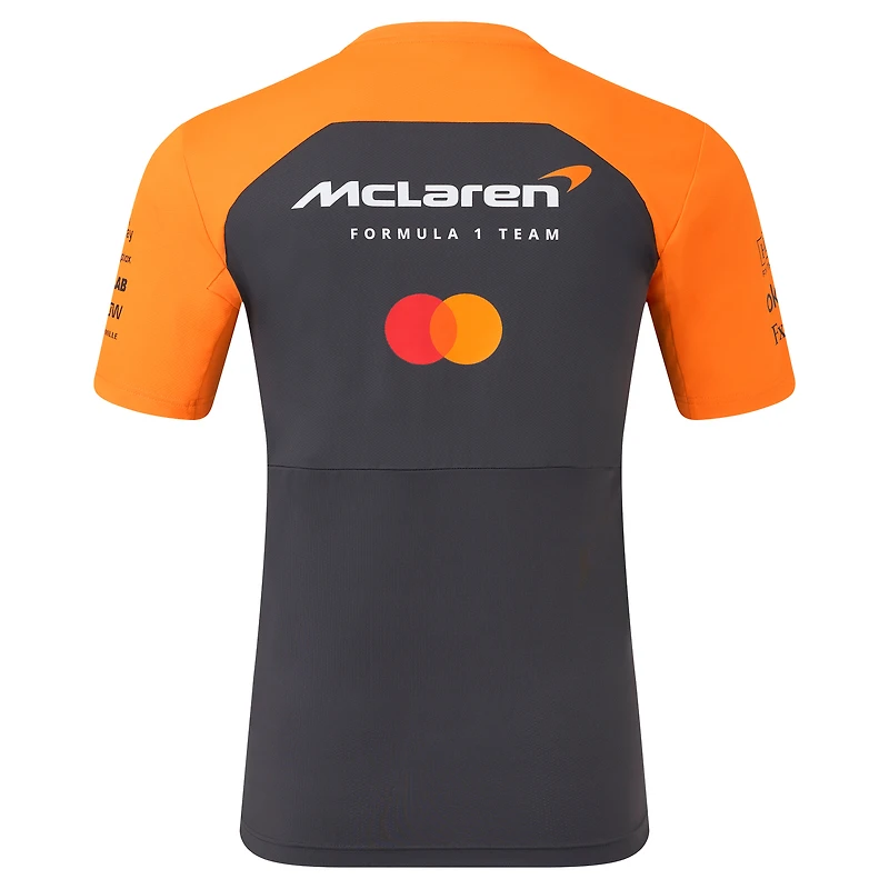 T-shirt réplique McLaren Team F1 2025 pour homme, anthracite/orange