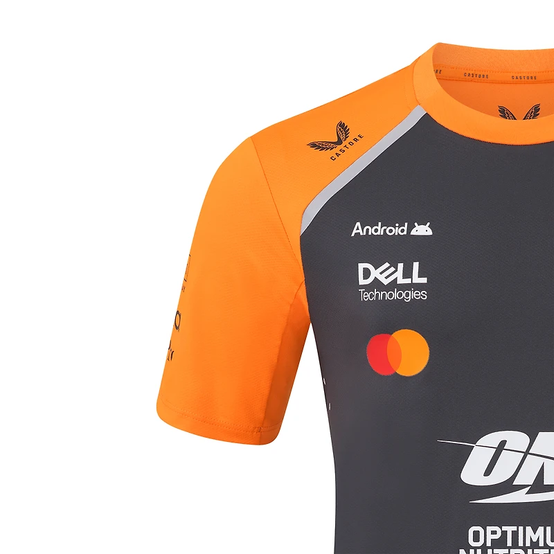T-shirt réplique McLaren Team F1 2025 pour homme, anthracite/orange