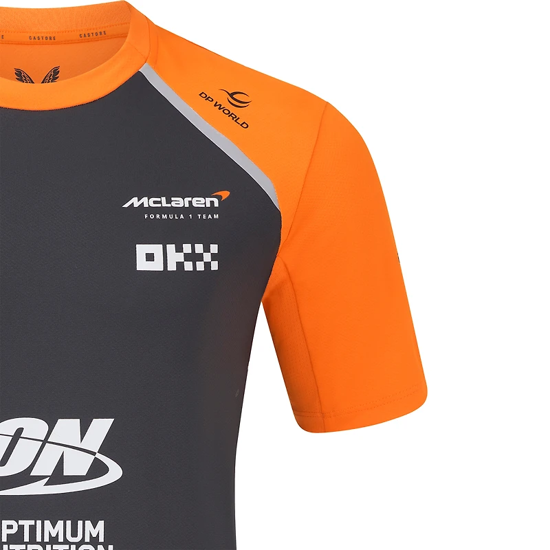 T-shirt réplique McLaren Team F1 2025 pour homme, anthracite/orange