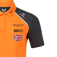 Polo pilote réplique McLaren F1 Team 2025 orange/anthracite pour homme Lando Norris