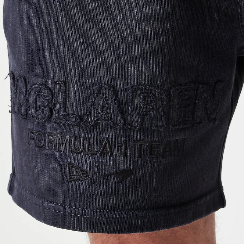 Men's New Era  Black McLaren F1 Team Acid Washed Drawstring Shorts