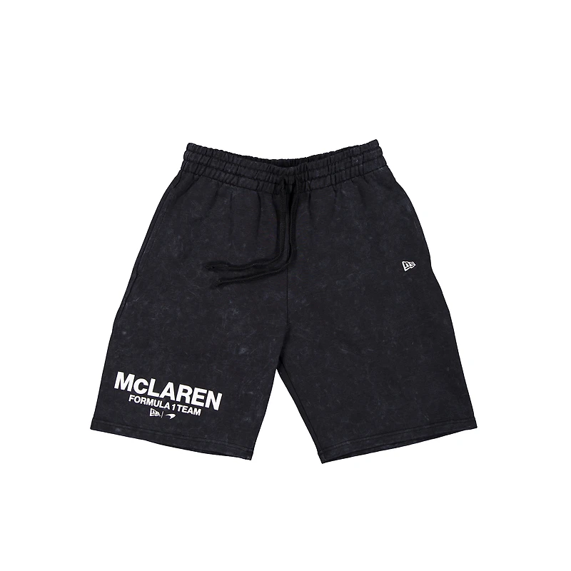 Men's New Era  Black McLaren F1 Team Acid Washed Drawstring Shorts