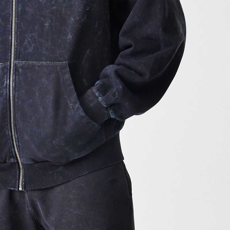 Men's New Era  Black McLaren F1 Team Acid Washed Full-Zip Hoodie