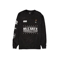 T-shirt oversize à manches longues noir délavé McLaren F1 Team New Era pour homme