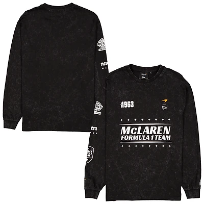 T-shirt oversize à manches longues noir délavé McLaren F1 Team New Era pour homme