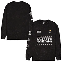 T-shirt oversize à manches longues noir délavé McLaren F1 Team New Era pour homme