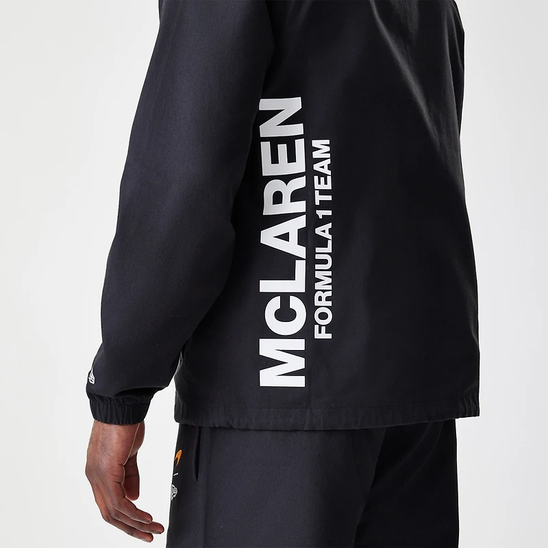 Men's New Era  Black McLaren F1 Team Full-Snap Coaches Jacket