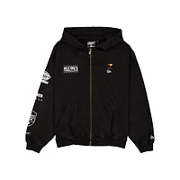 Sweat à capuche court délavé surdimensionné fermeture éclair intégrale MCLAR BLK F1 Lifestyle V107988 SWTMENZIP 60757568