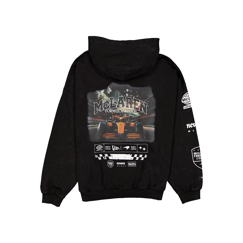 Sweat à capuche court délavé surdimensionné fermeture éclair intégrale MCLAR BLK F1 Lifestyle V107988 SWTMENZIP 60757568