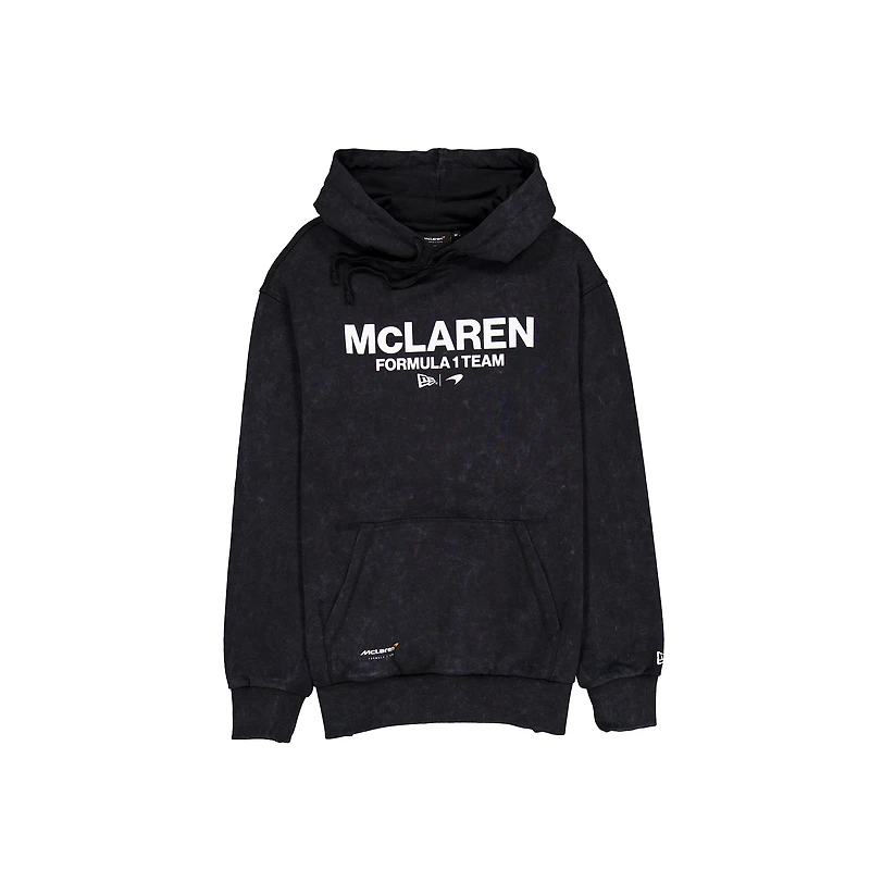 Men's New Era  Black McLaren F1 Team Oversized Lifestyle Washed Pullover Hoodie