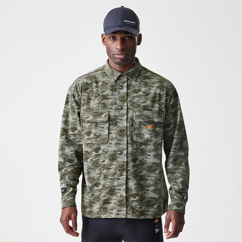 Chemise boutonnée camouflage McLaren F1 Team New Era pour homme