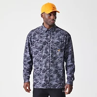 Chemise boutonnée camouflage graphite McLaren F1 Team New Era pour homme