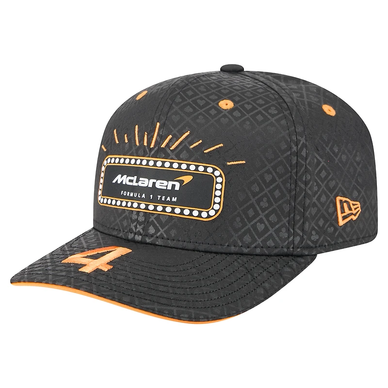 Men's New Era Lando Norris Black McLaren F1 Team 2025 Las Vegas Grand Prix Special 9SEVENTY Adjustable Hat