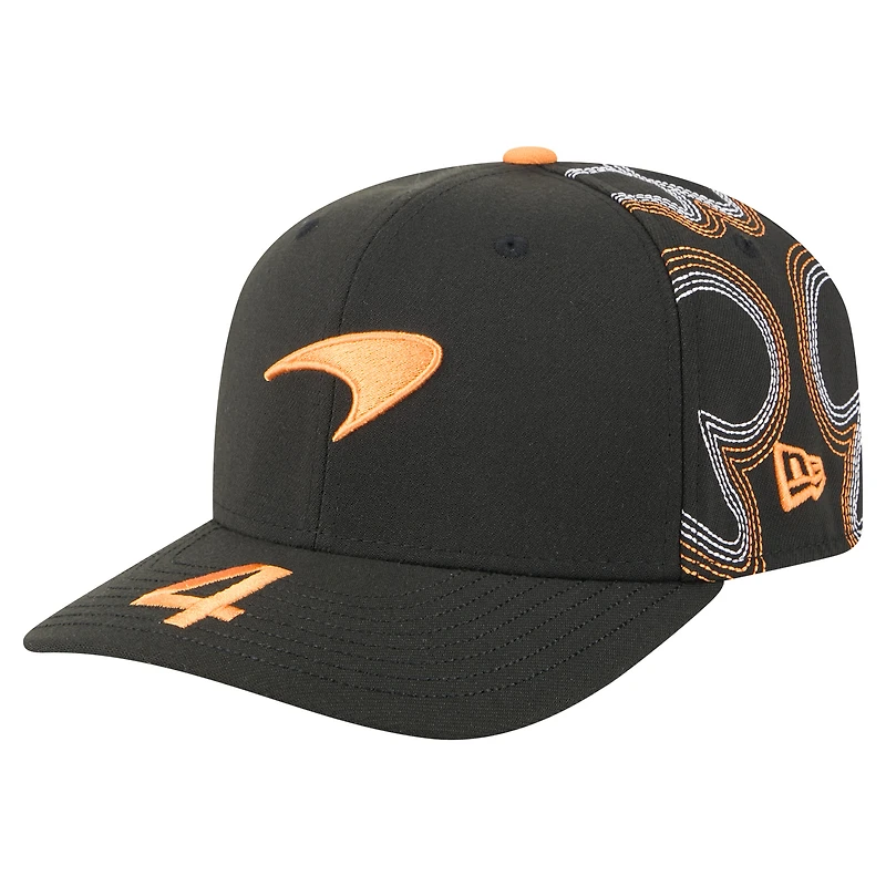 Casquette ajustable 9SEVENTY COOLERA noire New Era Lando Norris McLaren F1 Team 2025 USA Grand Prix Special pour homme