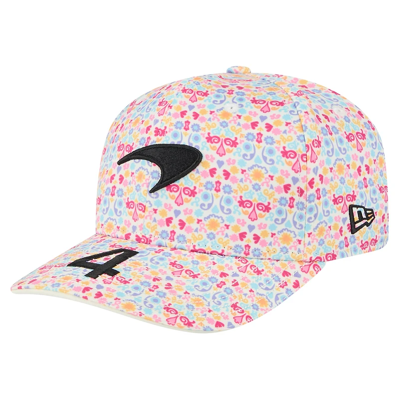 Men's New Era Lando Norris White McLaren F1 Team 2025 Mexico Grand Prix Special 9SEVENTY Adjustable Hat