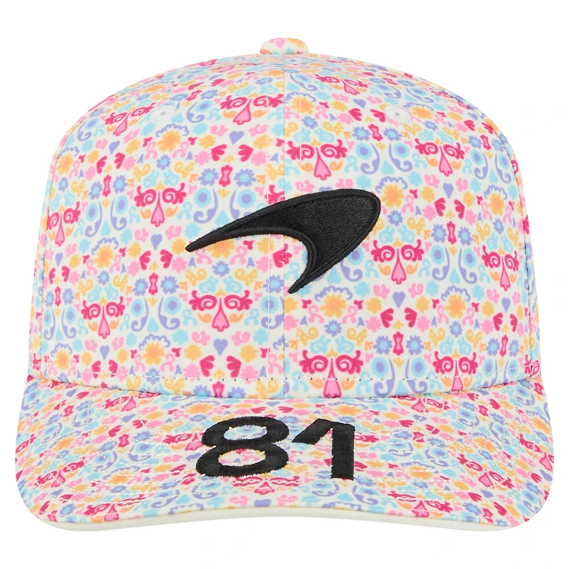 Casquette ajustable New Era Oscar Piastri blanche McLaren F1 Team 2025 Grand Prix du Mexique 9SEVENTY