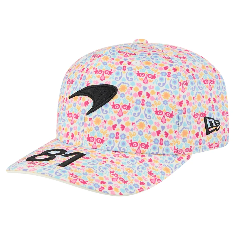 Casquette ajustable New Era Oscar Piastri blanche McLaren F1 Team 2025 Grand Prix du Mexique 9SEVENTY