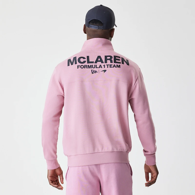 Sweat-shirt zippé McLaren F1 Team rose New Era pour homme