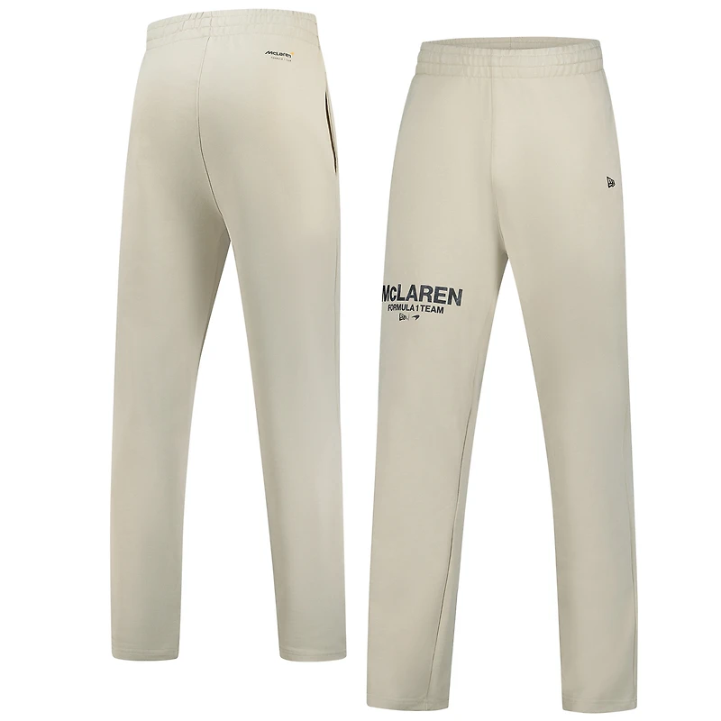 Pantalon de jogging New Era pour homme, couleur beige, McLaren F1 Team Lifestyle, coupe droite délavée