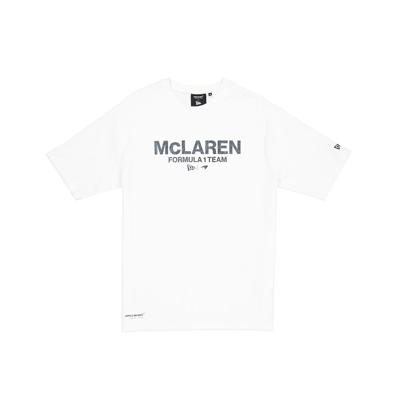 Men's New Era White McLaren F1 Team Oversized Lifestyle Washed T-Shirt
