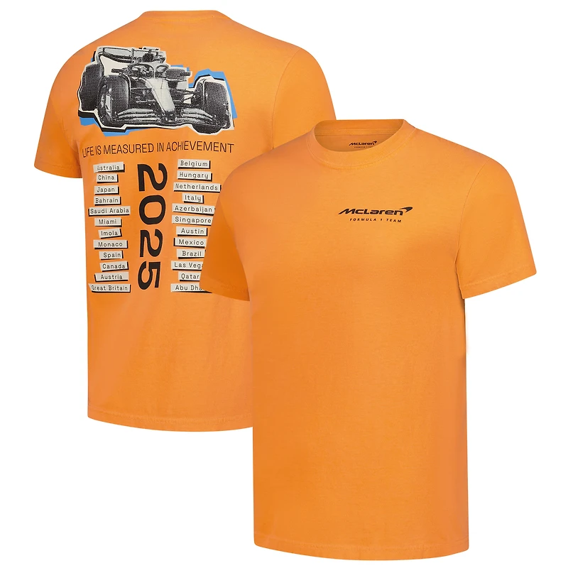 T-shirt délavé orange McLaren F1 Team City Line Up pour homme