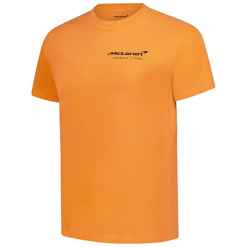 T-shirt délavé orange McLaren F1 Team City Line Up pour homme