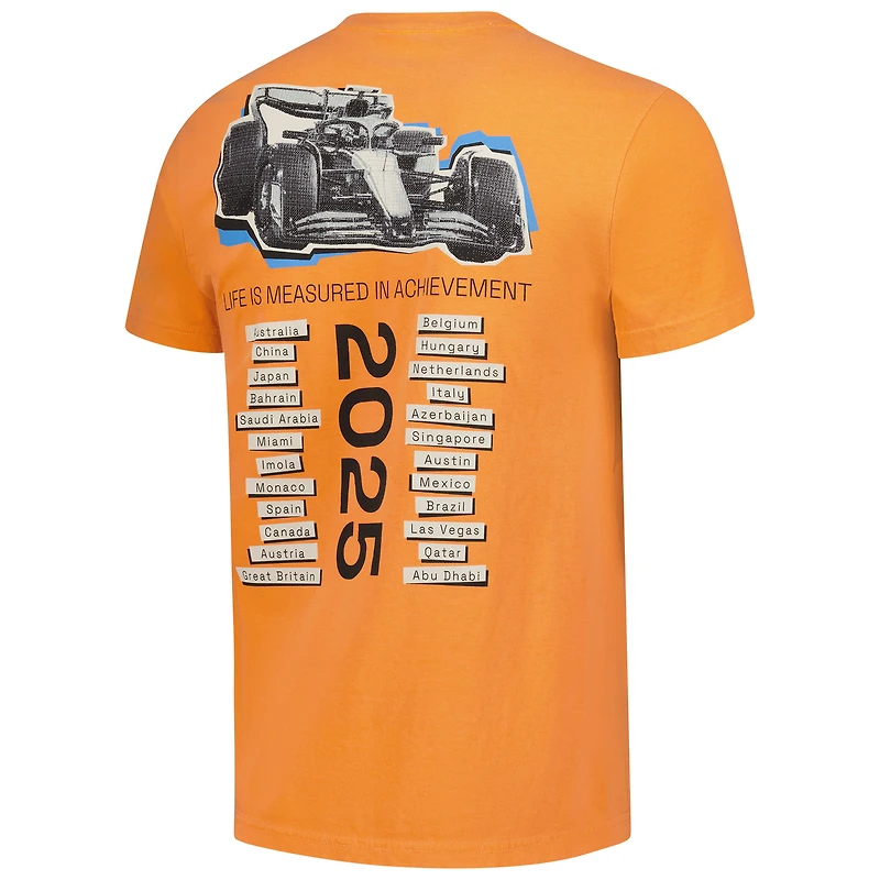T-shirt délavé orange McLaren F1 Team City Line Up pour homme