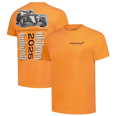 T-shirt délavé orange McLaren F1 Team City Line Up pour homme