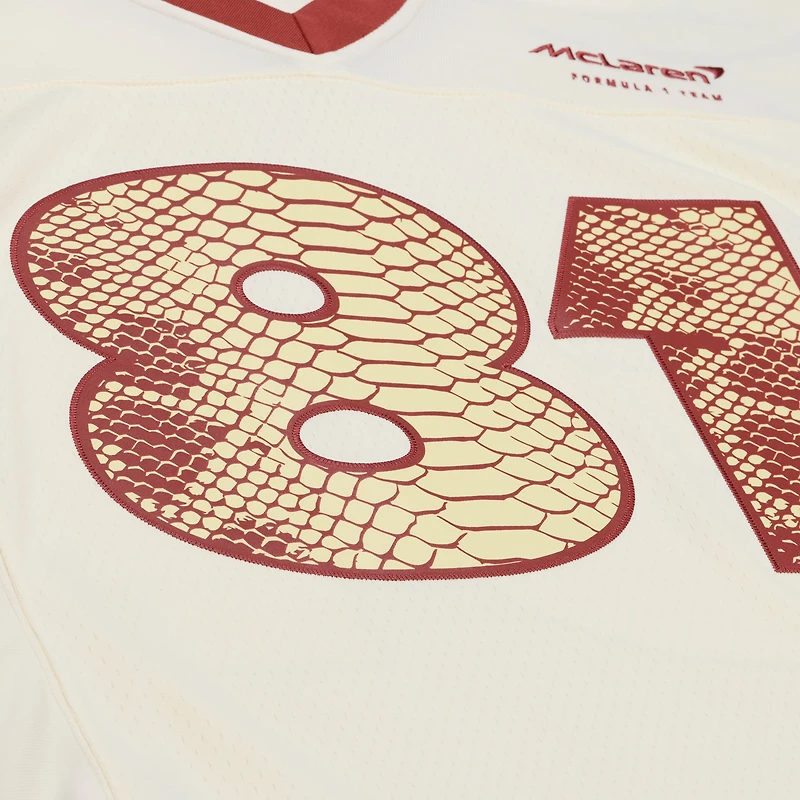 Maillot de mode Legacy crème Oscar Piastri McLaren Racing x Mitchell & Ness Returns pour homme