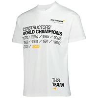 Men's White McLaren F1 Team 2025 Constructors' Championship Legacy Oversized Boxy T-Shirt