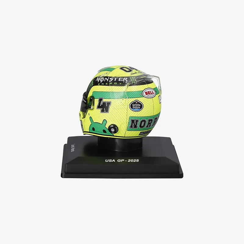 Mini casque de Lando Norris, écurie McLaren F1 Team, Grand Prix des États-Unis 2025, par Spark Models