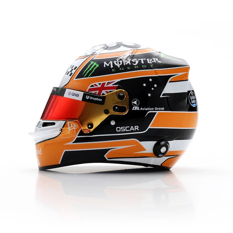 Casque réplique à l'échelle 1:5 de l'écurie McLaren F1 d'Oscar Piastri, par Spark Models