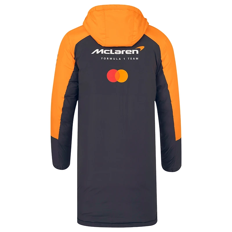 Unisex McLaren  Anthracite/Orange F1 Team 2025 Replica Full-Zip Longline Rain Jacket