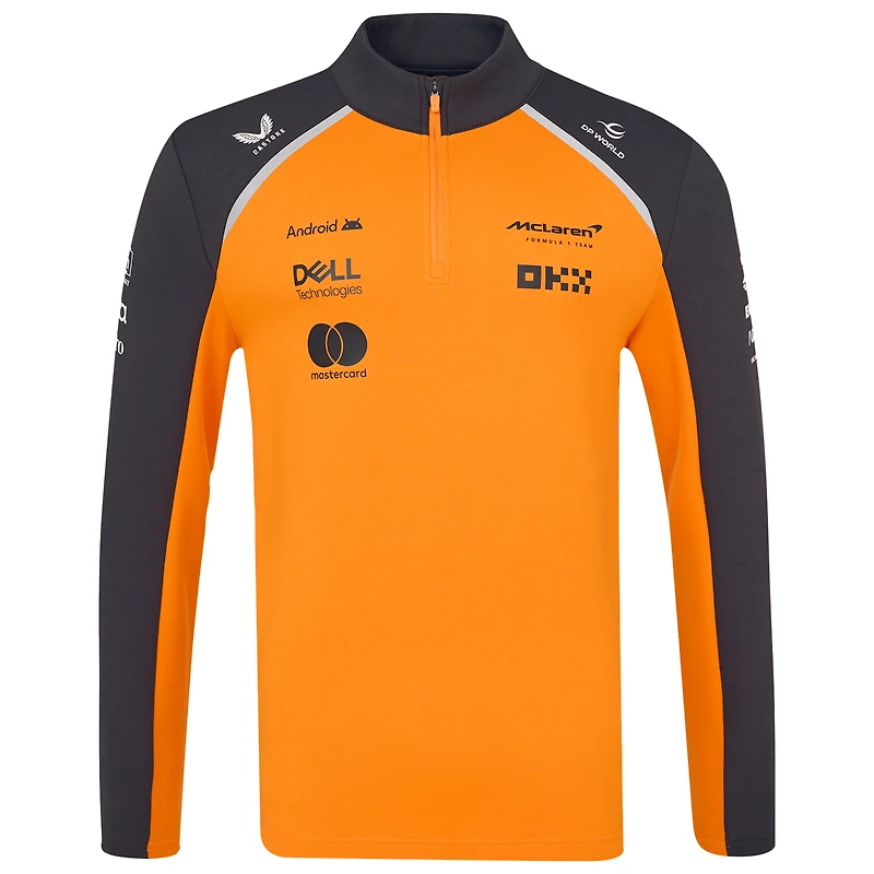 Veste unisexe McLaren F1 Team Replica 2025 Orange/Anthracite à fermeture éclair quart de tour