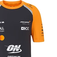 T-shirt réplique McLaren Team F1 2025 pour enfant, anthracite/orange