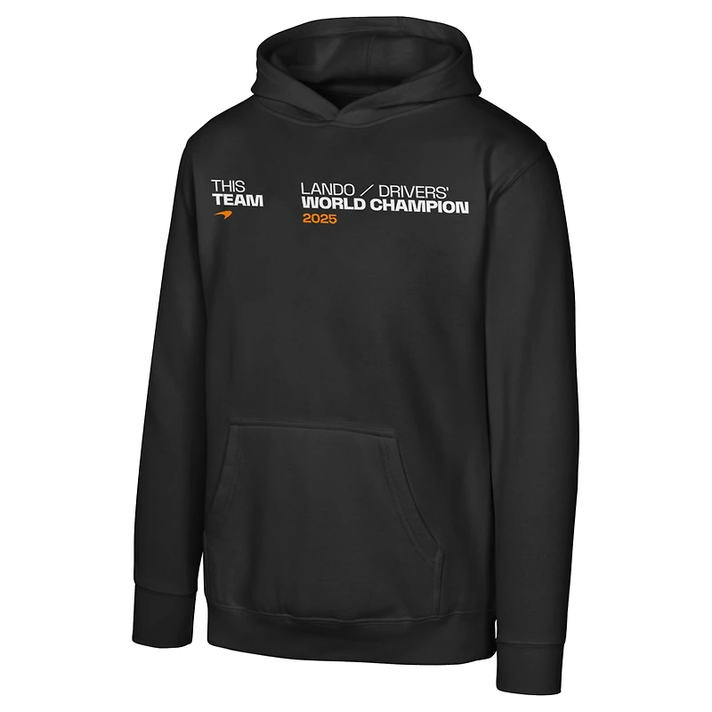 Youth Outerstuff Lando Norris Black McLaren F1 Team 2025 Drivers' World Champion Hoodie
