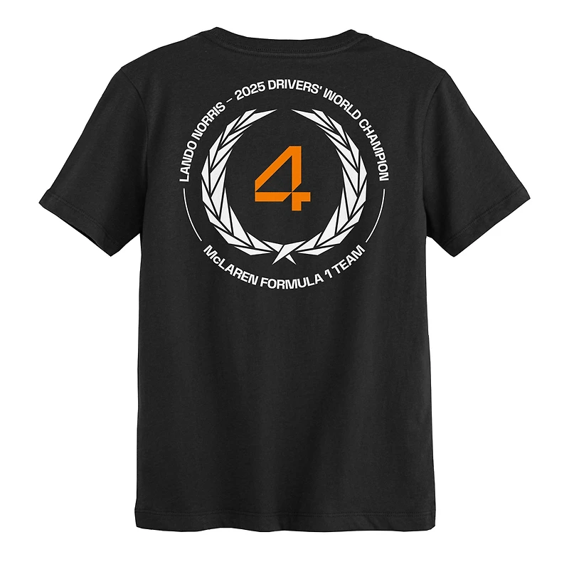 Youth Outerstuff Lando Norris Black McLaren F1 Team 2025 Drivers' World Champion T-Shirt