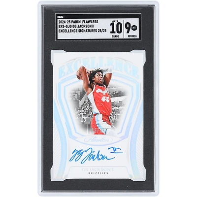 Carte autographiée de GG Jackson II (Memphis Grizzlies) 2024-25 Panini Flawless Excellence Signatures #EXS-GJG #25/25 authentifiée SGC 9/10