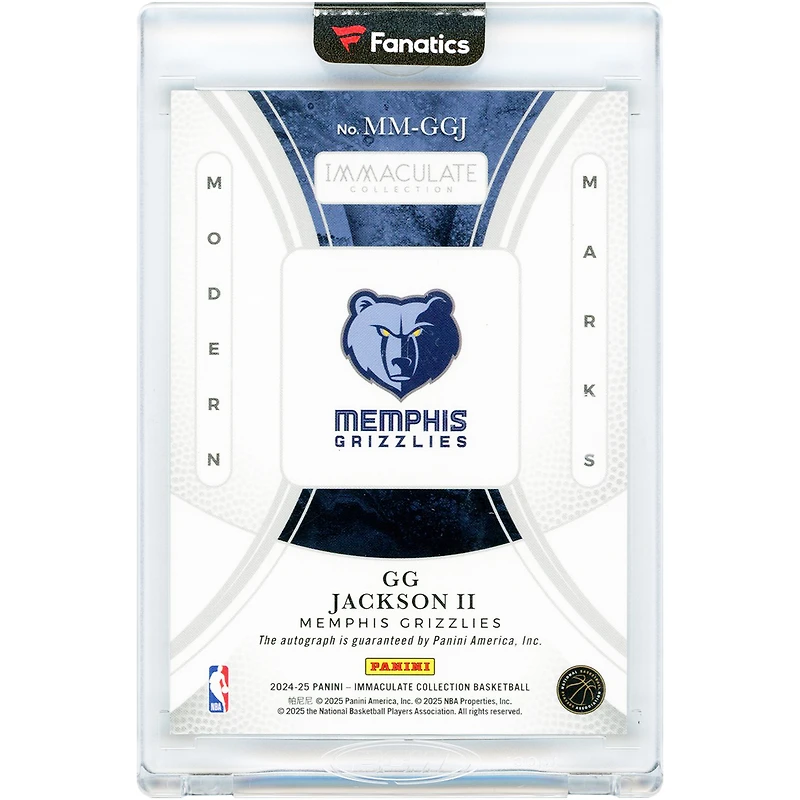 Carte de recrue autographiée de GG Jackson II (Memphis Grizzlies) 2024-25 Panini Immaculate Collection Modern Marks Sapphire #MM-GGJ #8/15