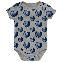 Infant Light Blue/Gray Memphis Grizzlies Two-Pack Double Up Bodysuit Set