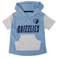 Ensemble body, t-shirt à capuche et short pour bébé bleu marine/bleu clair/gris Memphis Grizzlies Bank Shot