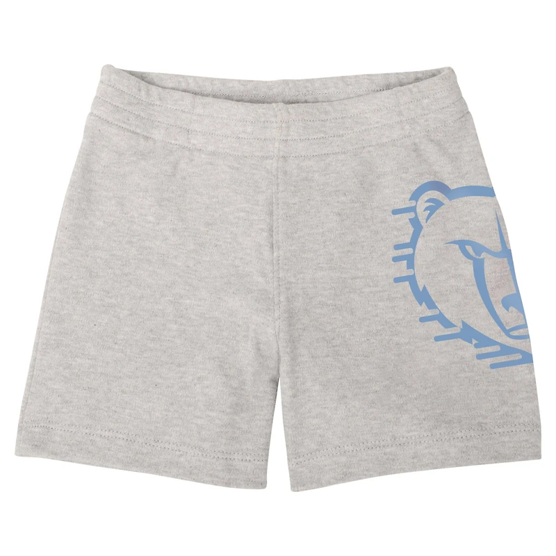 Infant Navy/Light Blue/Gray Memphis Grizzlies Bank Shot Bodysuit, Hoodie T-Shirt & Shorts Set