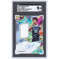 Ja Morant Memphis Grizzlies Autographed 2019-20 Panini Spectra Celestial Prizm Rookie Jersey Relic #191 #48/75 SGC Authenticated 9 Rookie Card