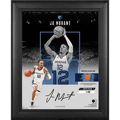 Ja Morant Memphis Grizzlies Facsimile Signature Framed 11" x 14" Impact Collage with a Piece of Team-Used Basketball - Limited Edition of 250